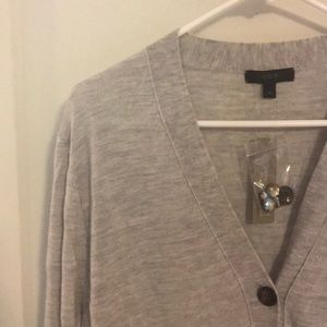J. Crew Pale Gray Jewel Embellished Cardigan NWT